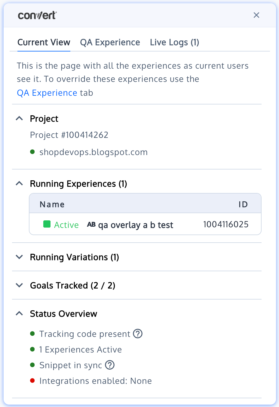 QA Overlay Widget User Guide