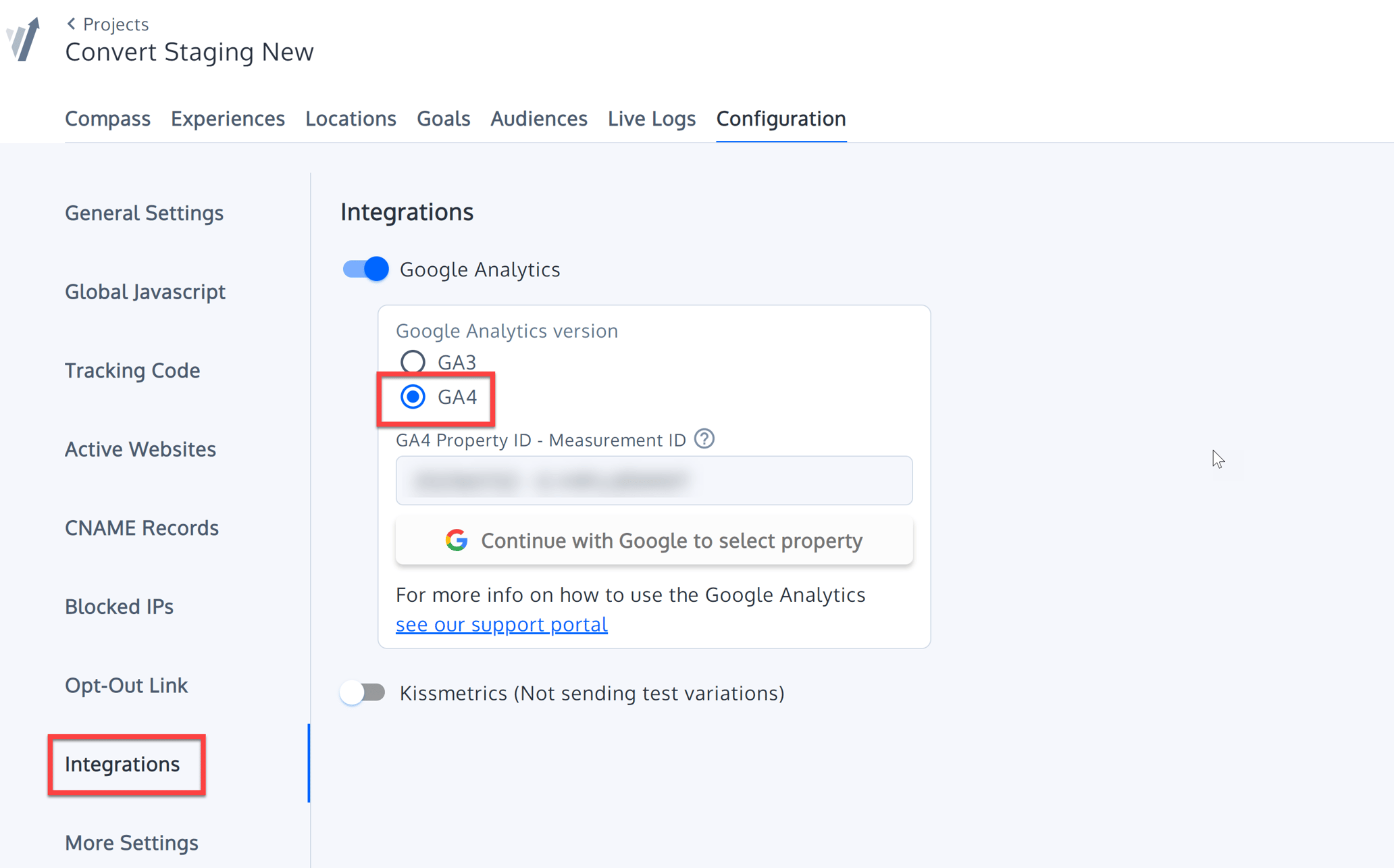 Integrate Convert Experiences With Google Analytics 4